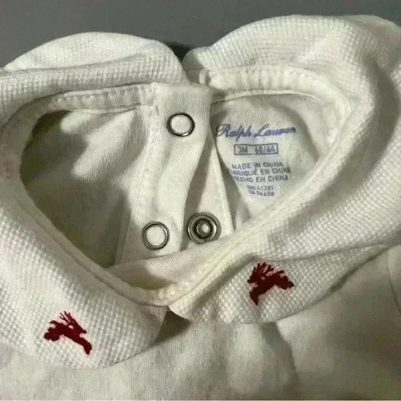 Vintage reindeer embroidered Ralph Lauren bodysuit holiday red size undershirt - Picture 2 of 3